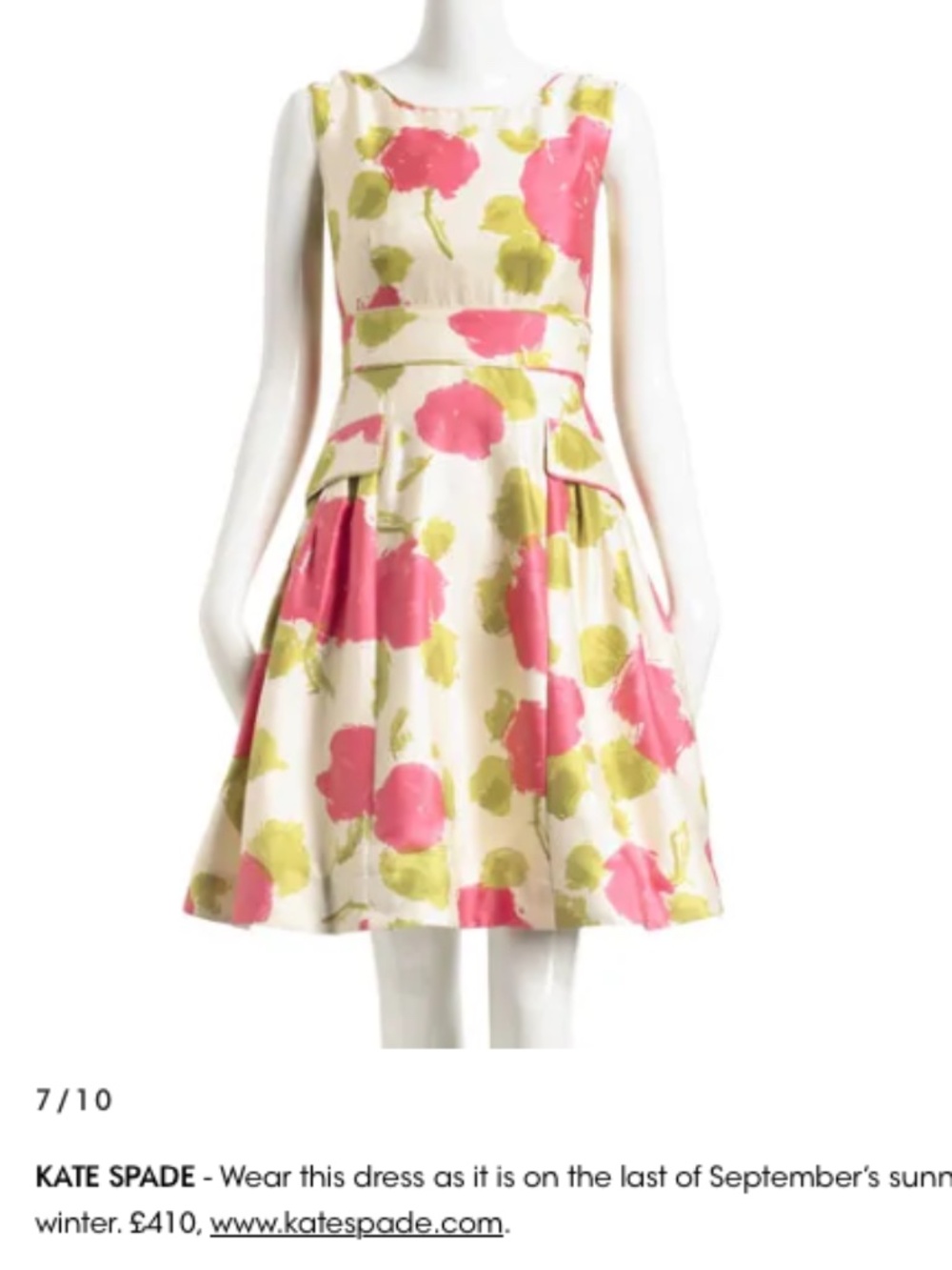 Kate Spade 2011 Silk Floral Dress Sz 14 Zooey Deschanel NJMU1269